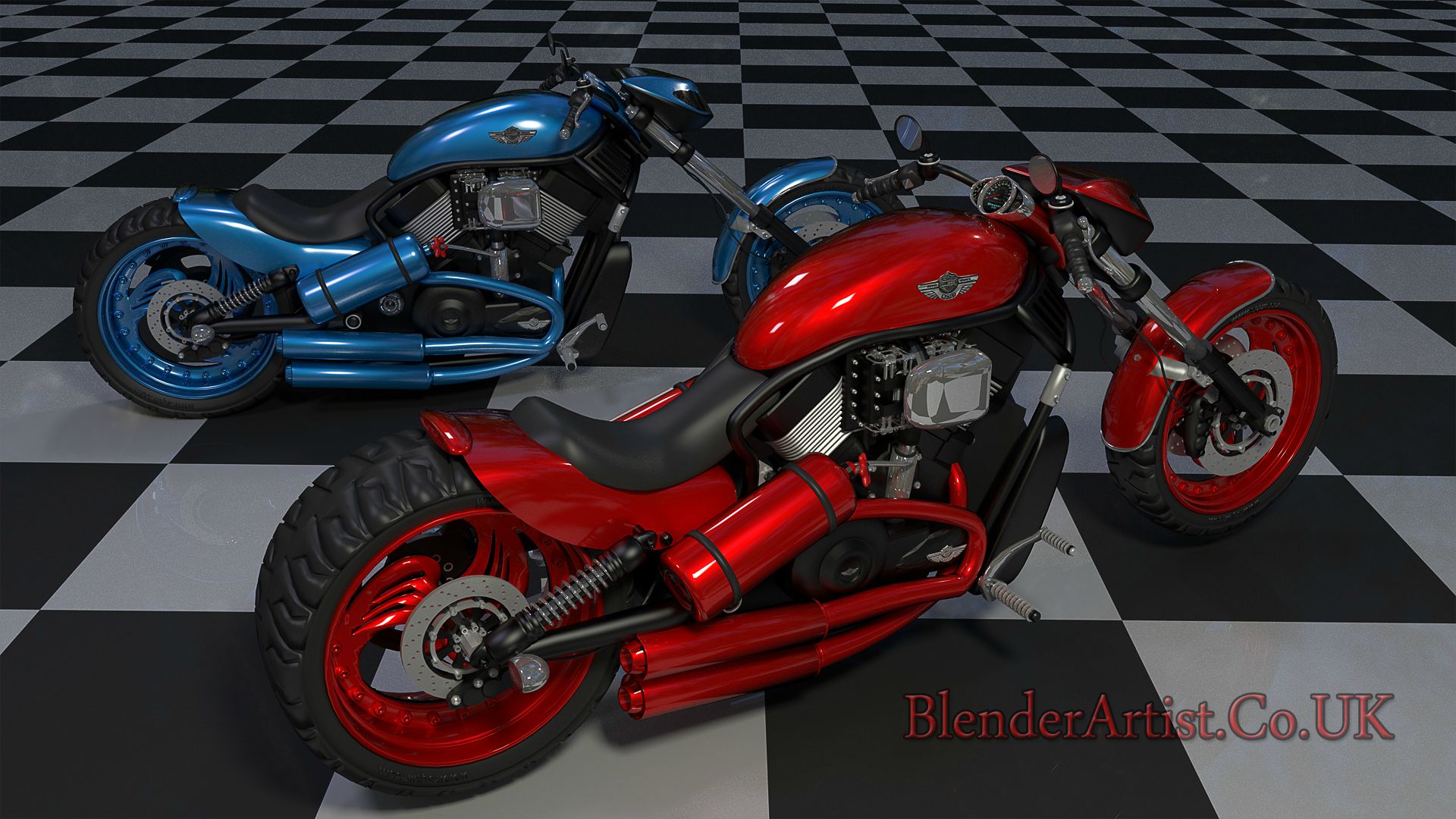 Two Harley Bikes looking good. © BlenderArtist.Co.Uk 2014.