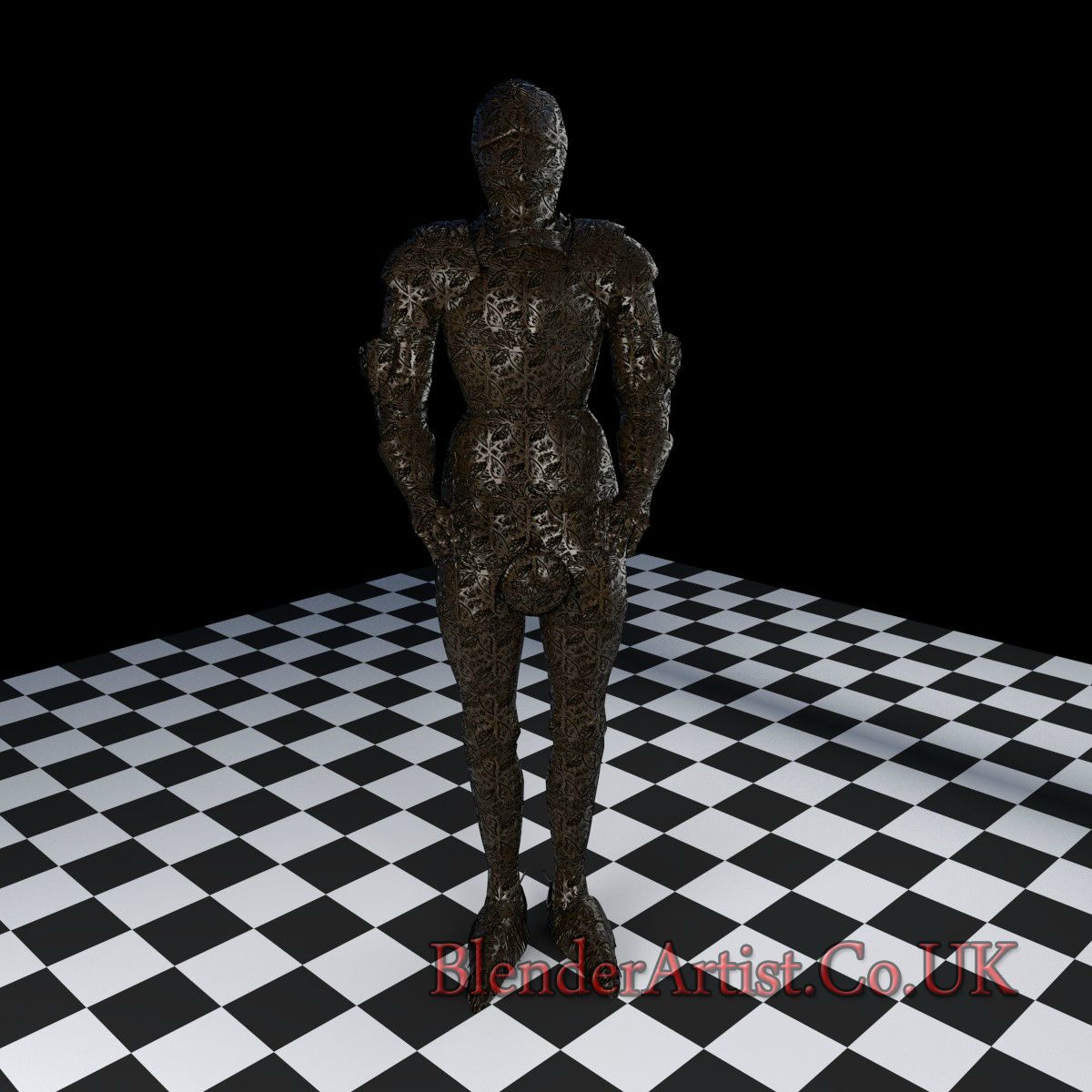 The Turntable Knight - To see a 360 degree view go to Blenderartist.co.uk/KnightTurntable.avi. © BlenderArtist.Co.Uk 2014.